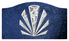 DASHELL-602-SL-SH-BL Silver Sunburst Shimmer Blue Background